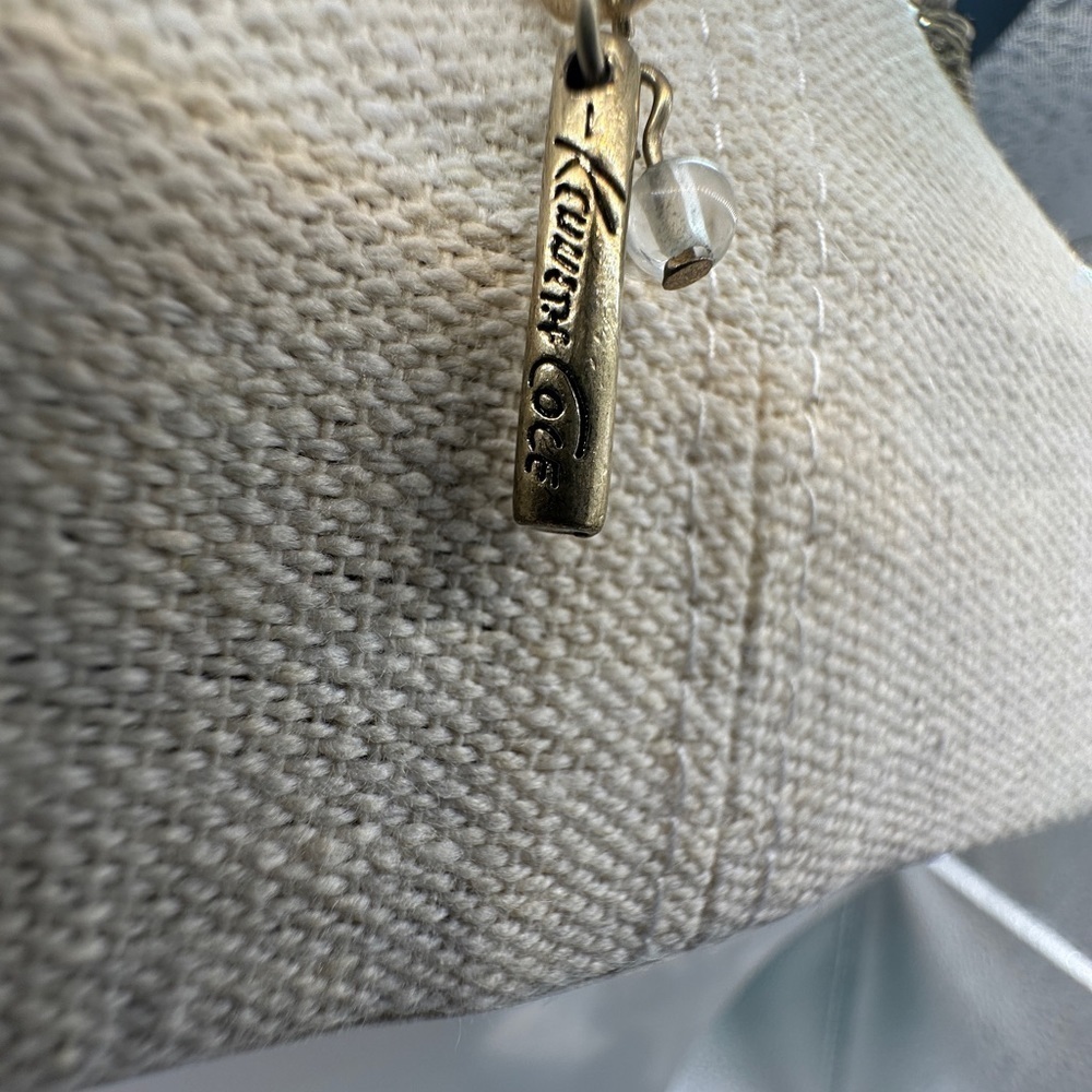 Vintage Kenneth‎ Cole Necklace Multistrand Goldtone with White Magnesite Stones - Picture 2 of 7